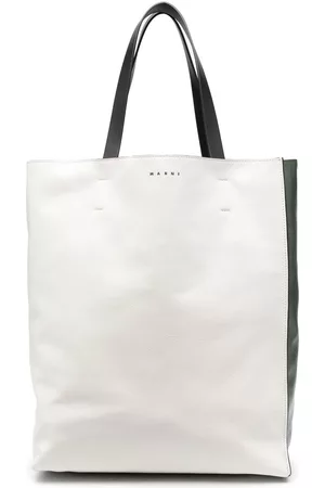 Marni Logo-print leather tote bag
