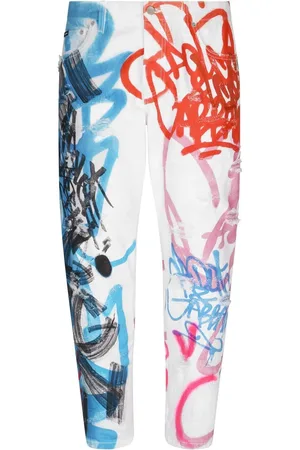 Dolce & Gabbana Graffiti-print straight leg jeans