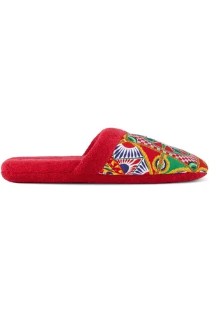 Dolce & Gabbana Carretto Siciliano-print terry slippers