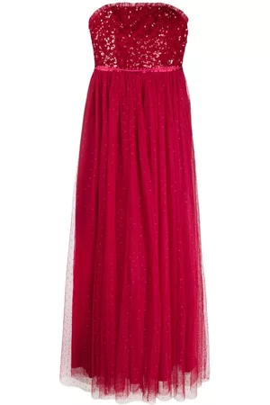 Needle & Thread Sequin-bodice strapless gown