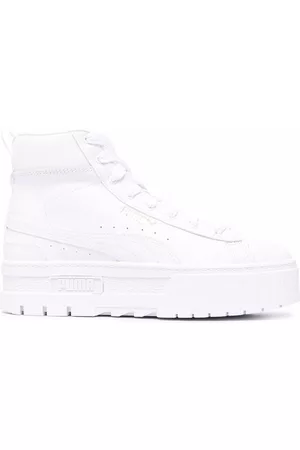 PUMA Logo-print chunky high-top leather sneakers