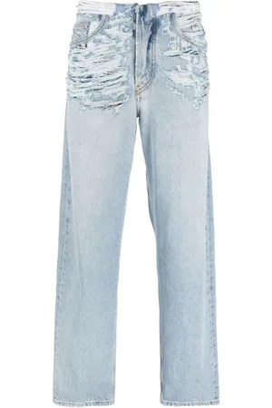 Diesel Ripped straight-leg jeans