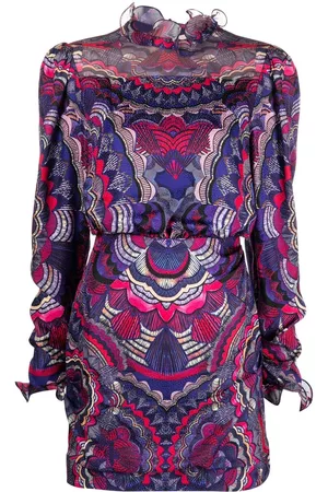 SALONI Graphic-print mini dress