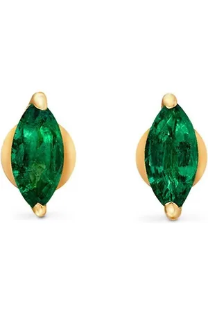 House of Meraki 18kt yellow gold Alice emerald stud earrings