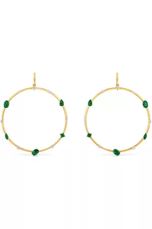 House of Meraki 18kt yellow gold Cailey emerald and diamond earrings
