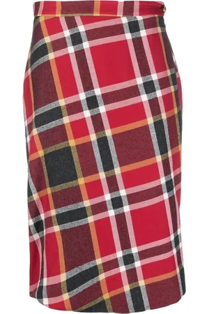 Vivienne Westwood 1990s plaid-patterned midi skirt