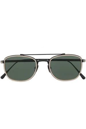 Persol Men Sunglasses - Round-frame green-tinted sunglasses