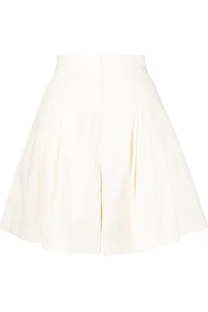 RENLI SU Pleated-detail jacquard shorts