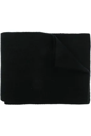 YVES SALOMON Knitted logo-patch scarf