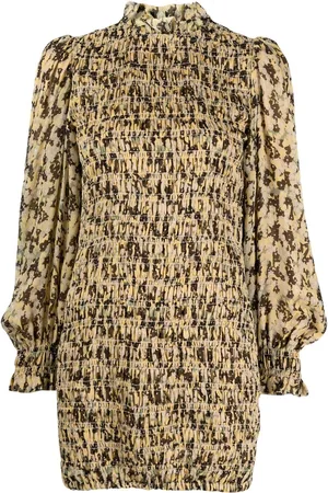 ROSEANNA Smocked-finish short dress
