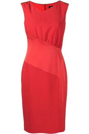 Paule Ka Asymmetric V-neck shift dress