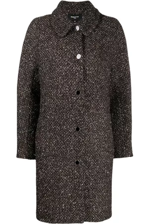Paule Ka Herringbone virgin wool-silk blend coat