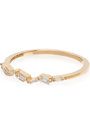 Suzanne Kalan 18kt yellow baguette diamond ring