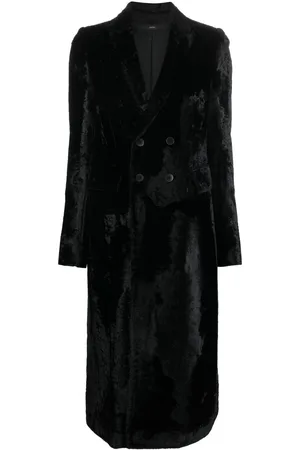 SAPIO Double-breasted velvet-effect coat