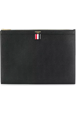 Thom Browne Grosgrain ribbon-trim pouch