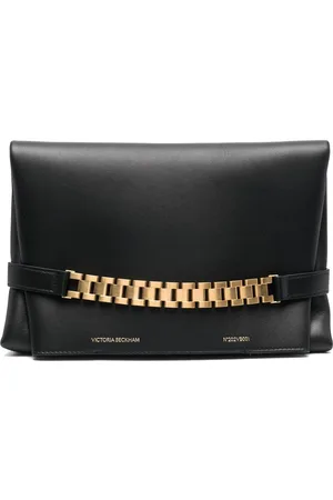 Victoria Beckham Logo-print leather clutch bag