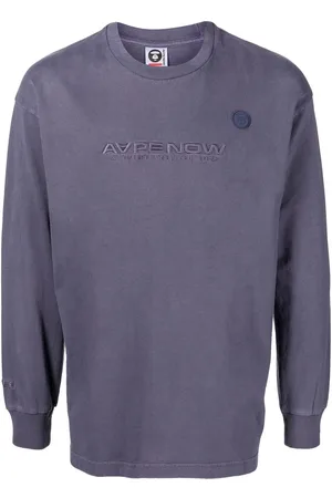 A Bathing Ape Logo-embroidered long-sleeved T-shirt