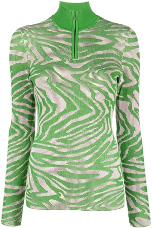 STINE GOYA Wave-print fine-knit jumper