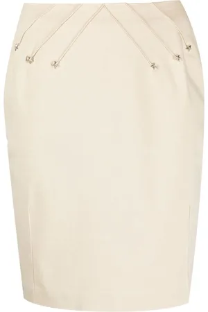 MUGLER Star appliqué straight-cut skirt