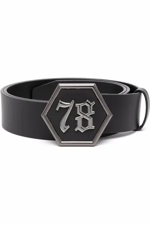 Philipp Plein Gothic logo-buckle belt