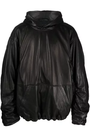 Oversized Full-Grain Leather Hoodie