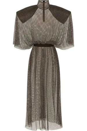 Dolce & Gabbana Rhinestone-embellished mesh maxi dress