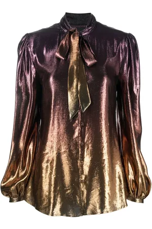 Roberto Cavalli Metallic ombré long-sleeved blouse