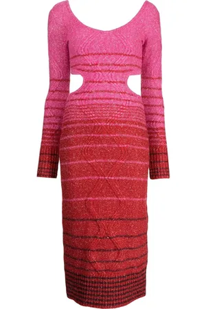 Staud Stripe-print cut-out dress
