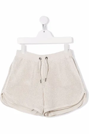 Brunello Cucinelli TEEN perforated drawstring shorts