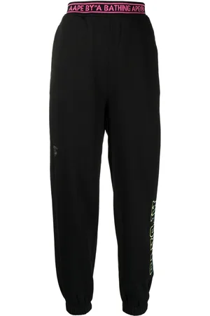 A Bathing Ape Logo-waist slim track pants