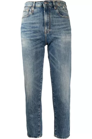 R13 High-waist cropped jeans