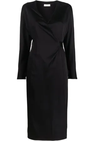 There Was One V-neck satin wrap dress