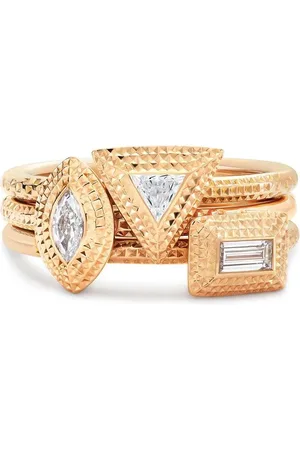 De Beers 18kt rose Talisman diamond stacking rings
