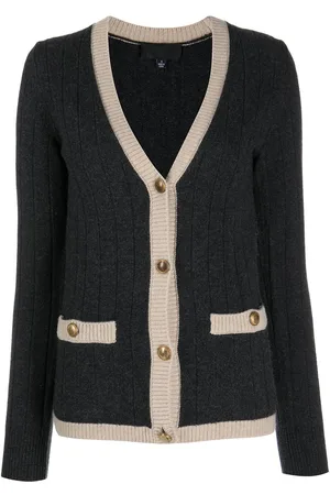 NILI LOTAN Contrast-border rib knit cardigan