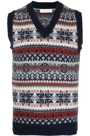 MACKINTOSH BURN TANK Fair Isle wool knitted vest