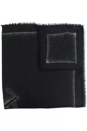 Saint Laurent Embroidered raw-edge scarf