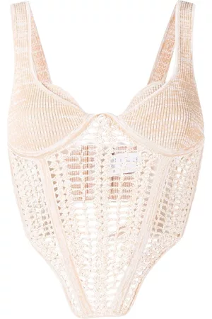DION LEE Crochet corset top