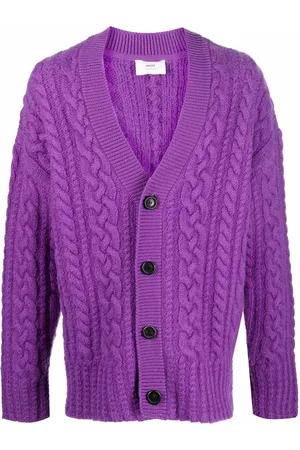 Ami Drop-shoulder cable-knit cardigan
