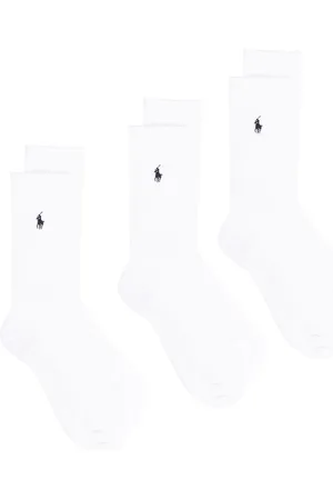 Ralph Lauren Three-pack Polo Pony ankle socks