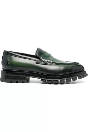 santoni Penny-slot leather loafers