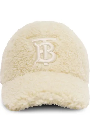 Burberry Embroidered TB-logo shearling cap