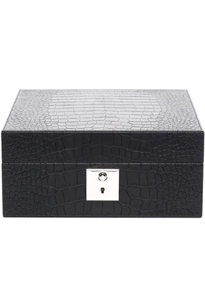 SMYTHSON Crocodile-effect leather trinket box