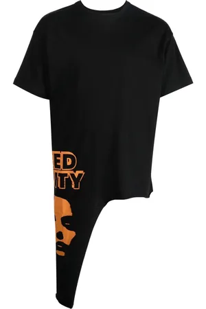 RAF SIMONS Graphic-print asymmetric T-shirt