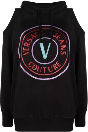 VERSACE Logo-print cotton hoodie