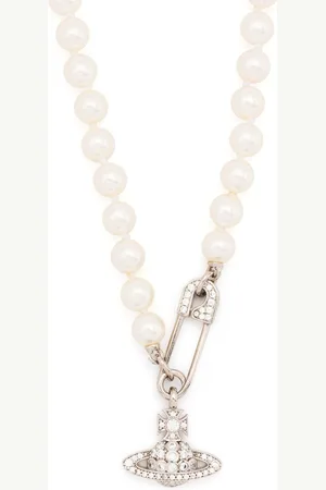 Vivienne Westwood Orb safety-pin pearl necklace