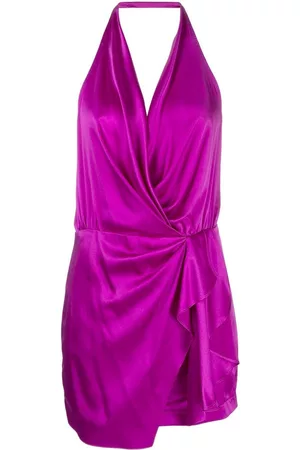 Michelle Mason Halterneck open-back silk minidress