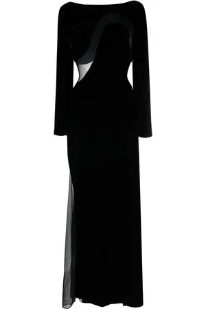 Tom Ford Mesh-panelled velvet gown
