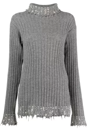 Marni Raw-cut edge high-neck knitted jumper