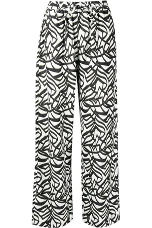 Bambah Geometric-print wide-leg trousers