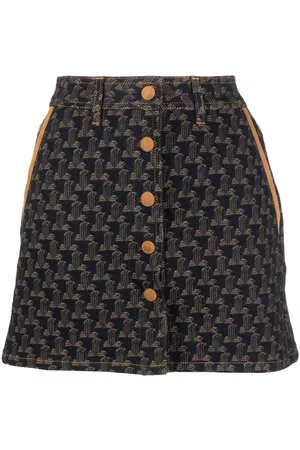 Lanvin Logo-jacquard denim skirt